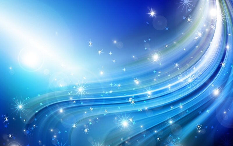 Blue Abstract Background — Serene, Digital Art, Stars, Light Beams