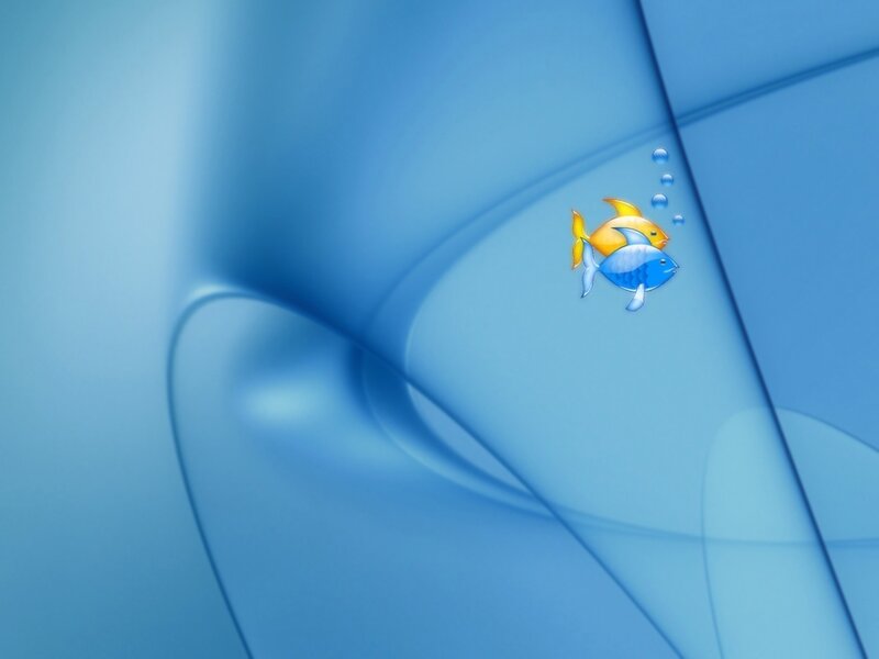 Blue abstract background with fish