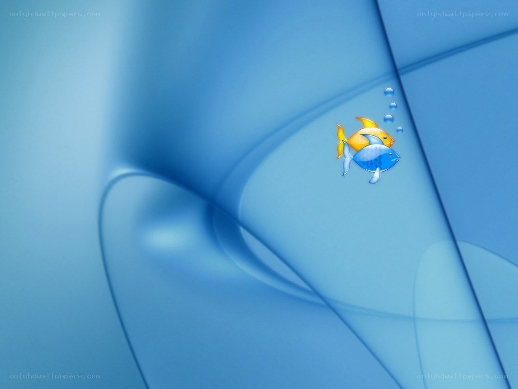 Blue abstract background with fish