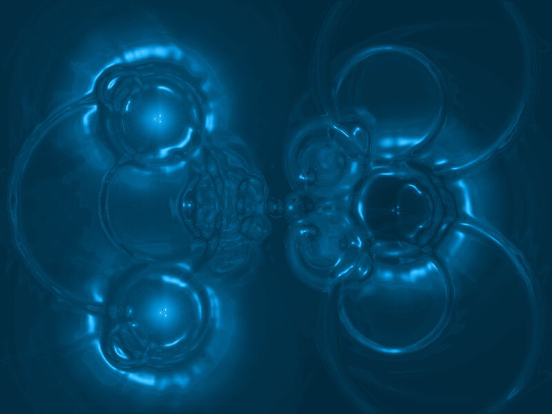 blue abstract bubble formation