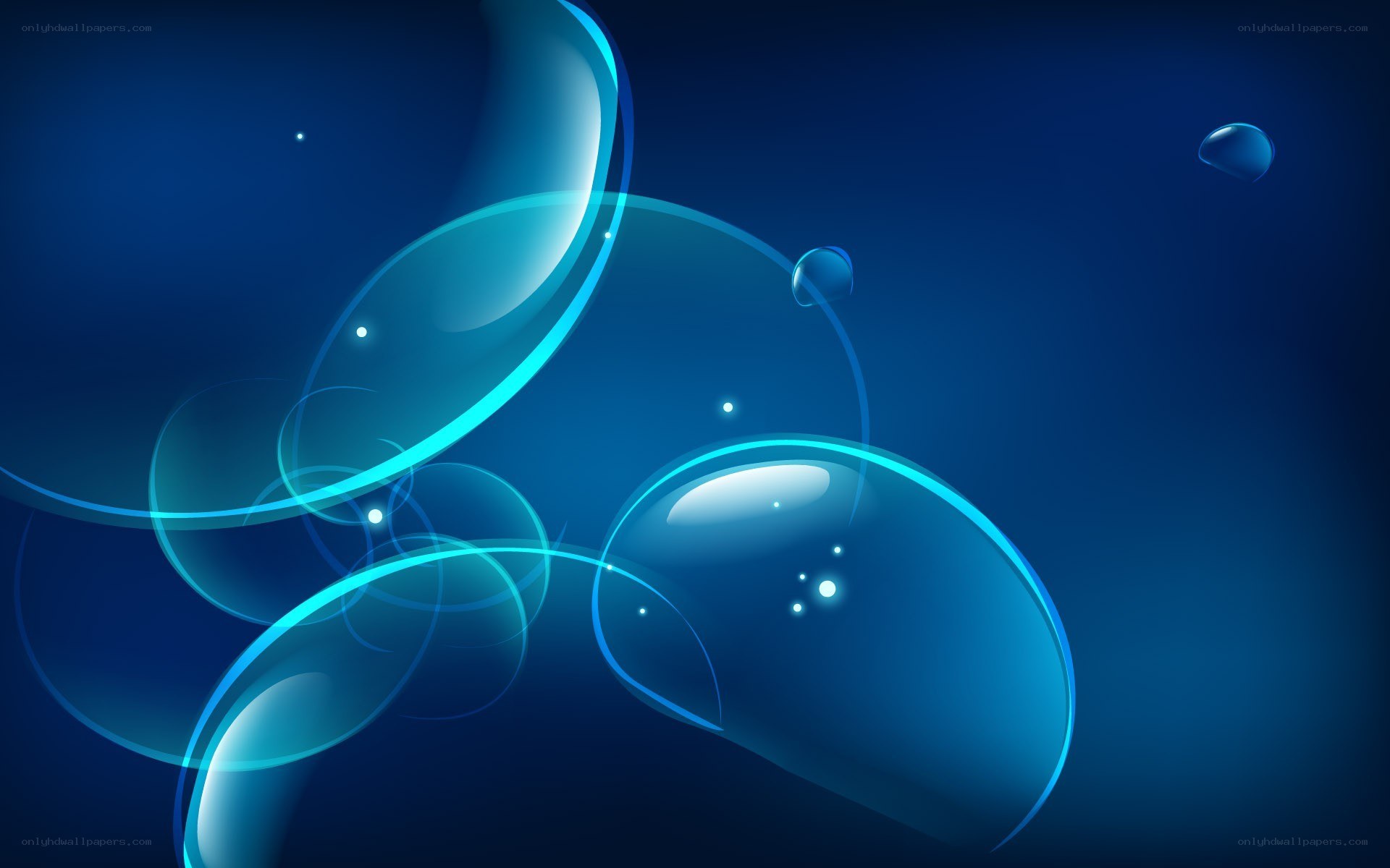 Blue abstract bubbles