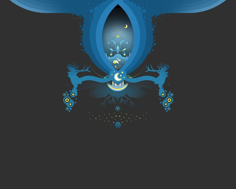 blue abstract celestial design