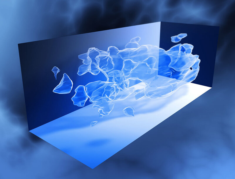 blue abstract cloud formation