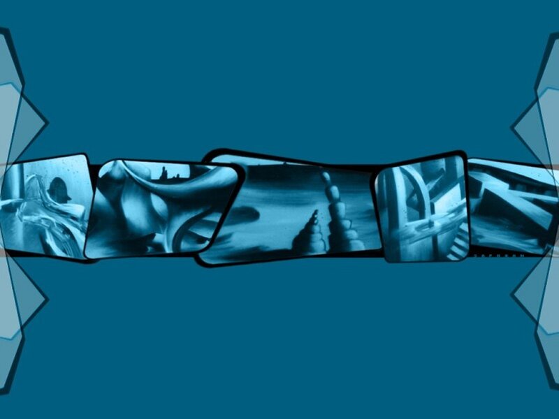 blue abstract collage