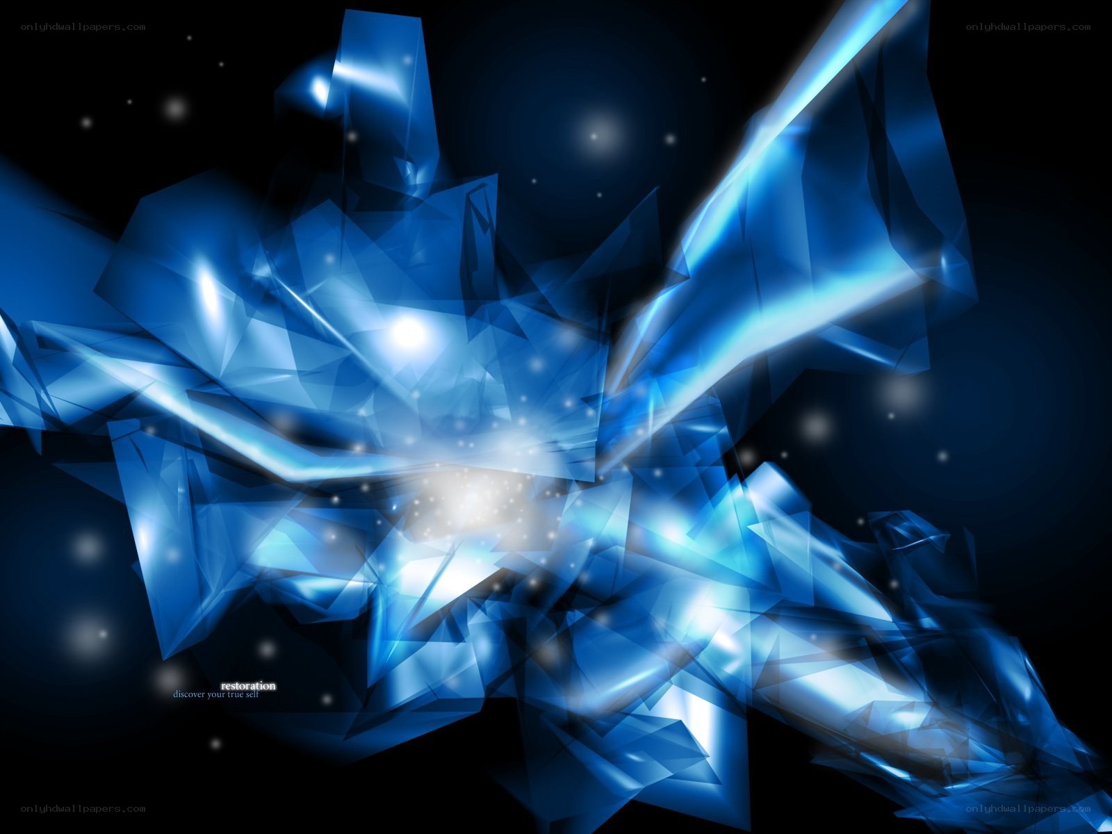 blue abstract crystal explosion