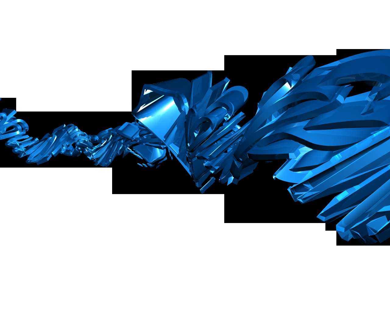 blue abstract crystal sculpture