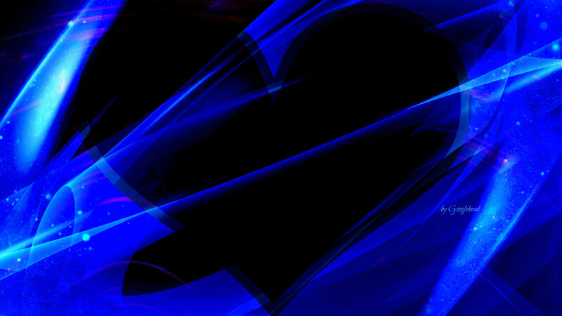 Blue Abstract Design — Dynamic, Digital Art, Heart Shape