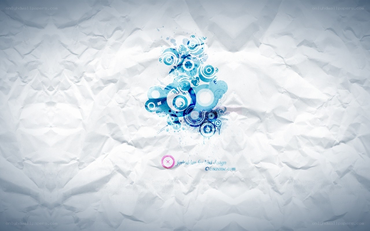 blue abstract design on crumpled paper