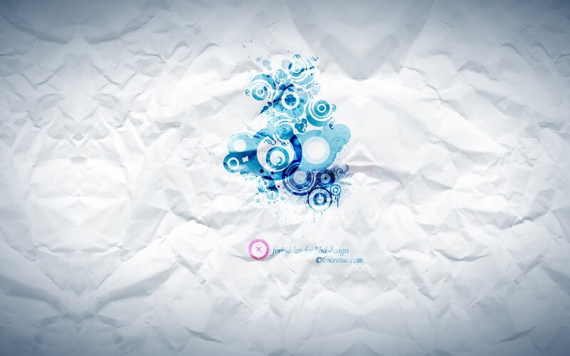 blue abstract design on crumpled paper