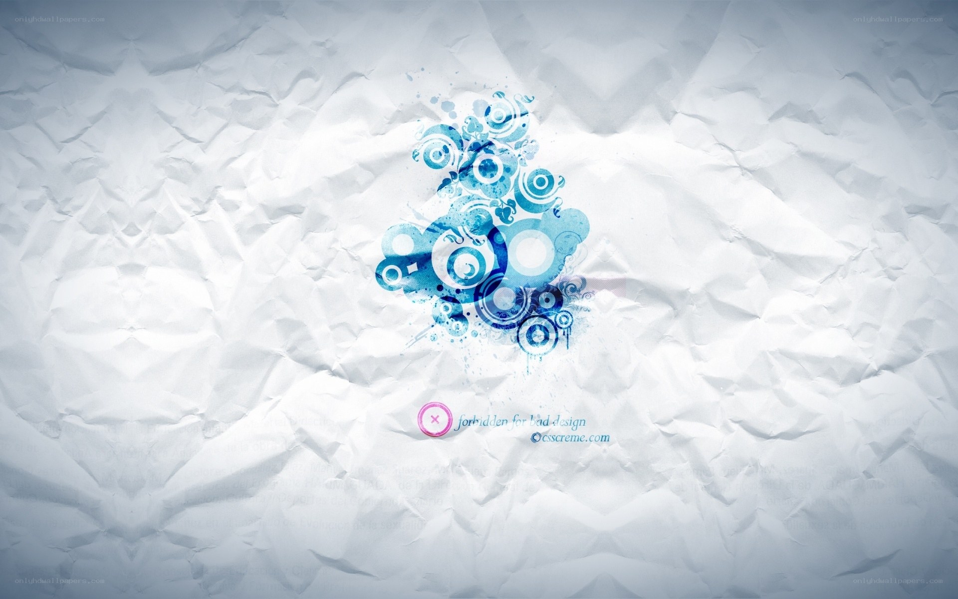 blue abstract design on crumpled paper