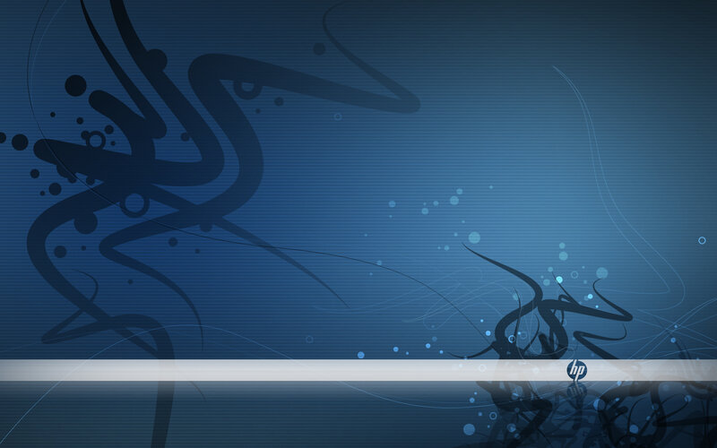 blue abstract design with HP logo