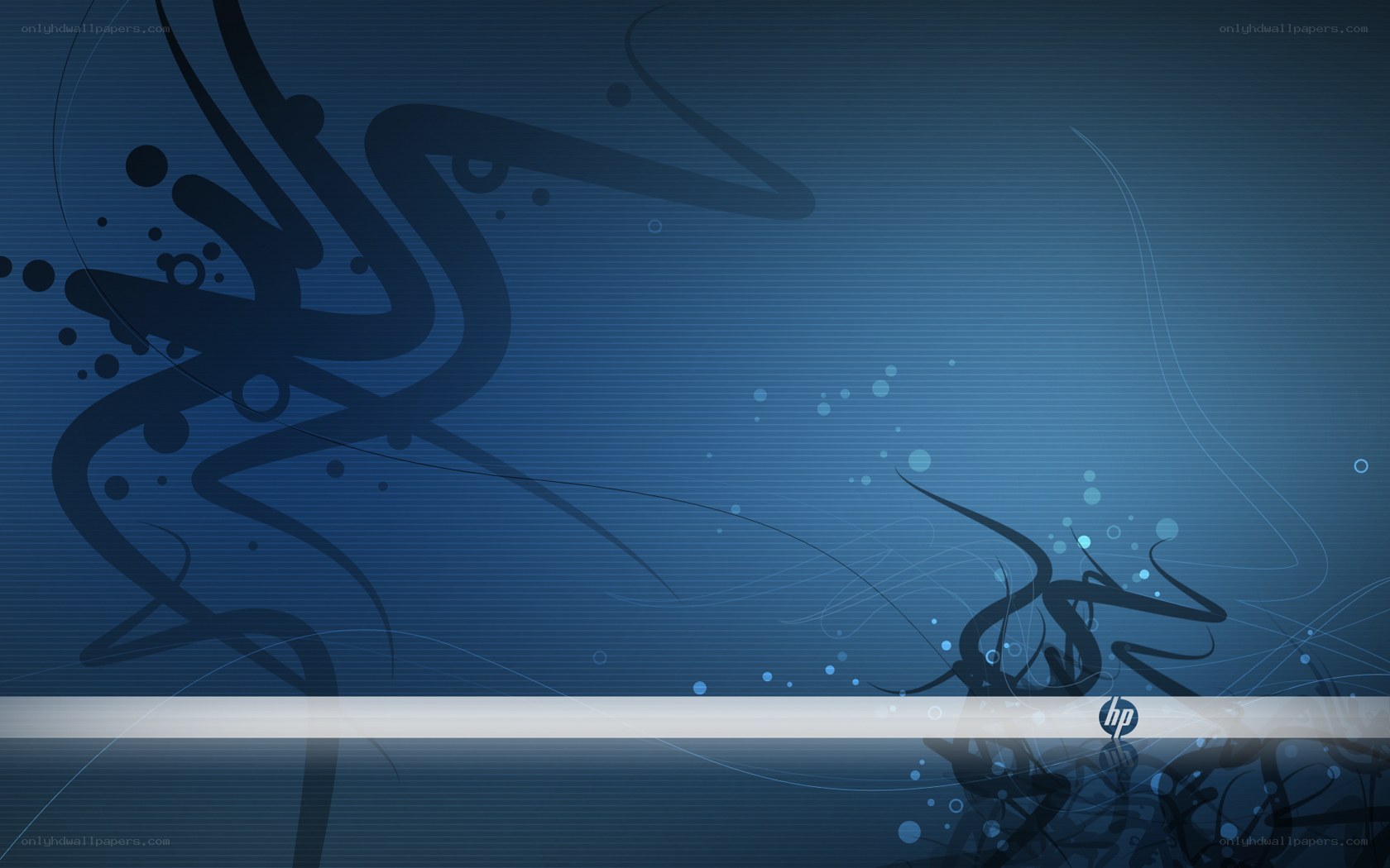 blue abstract design with HP logo