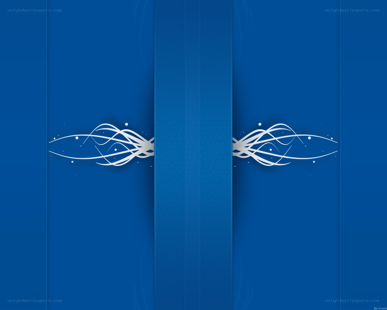 blue abstract design with white swirls