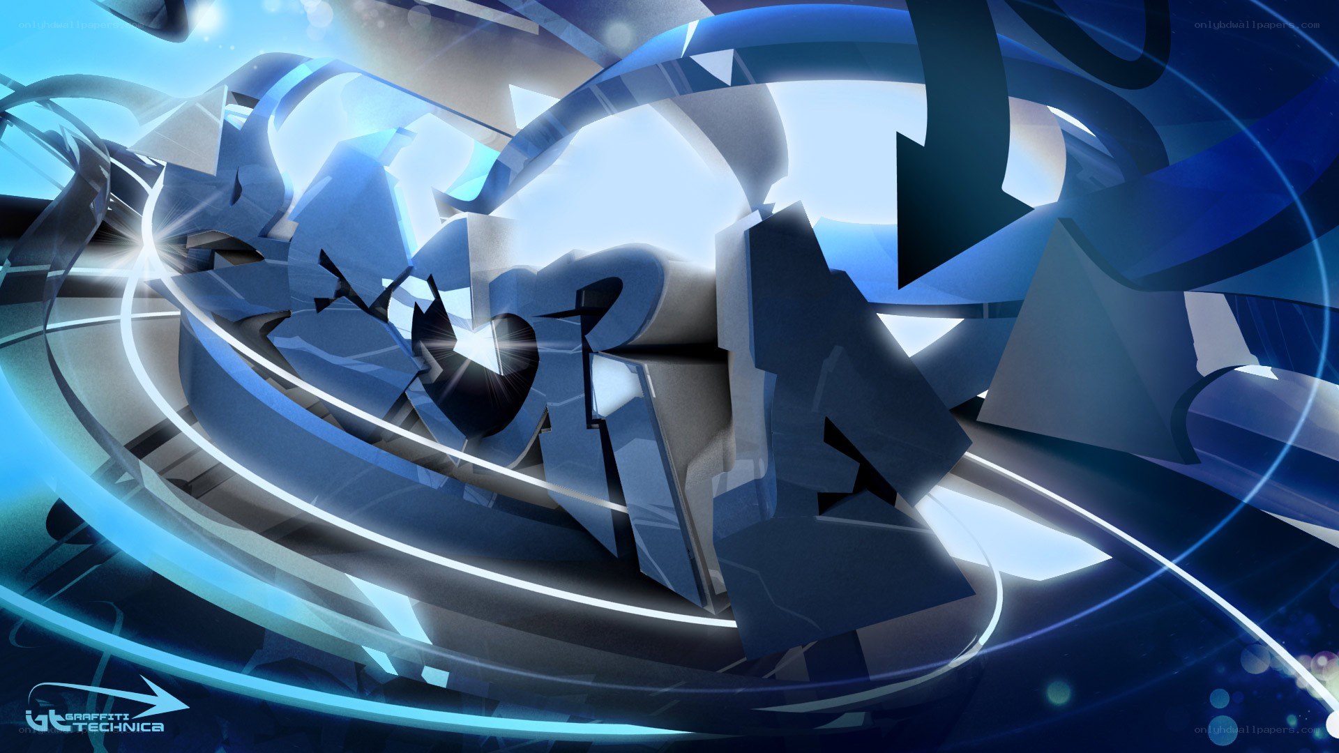 Blue abstract digital art