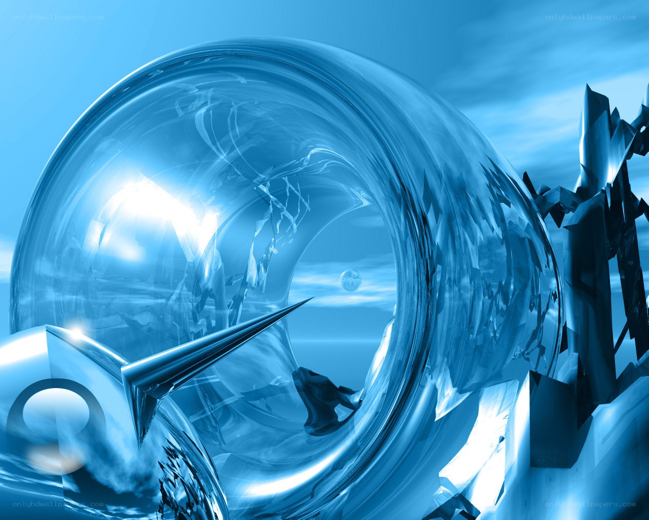 Blue abstract digital art