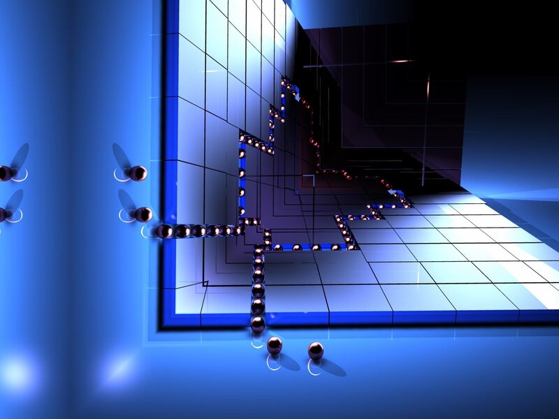 Blue abstract digital maze