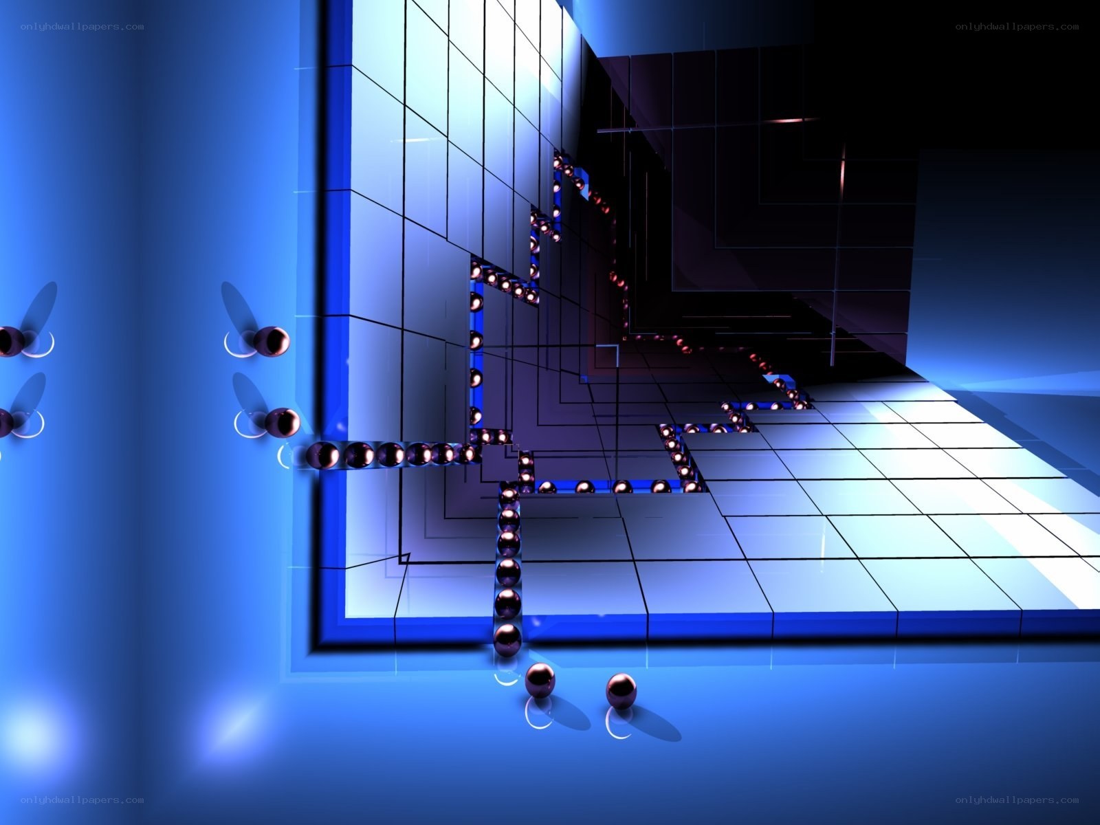 Blue abstract digital maze