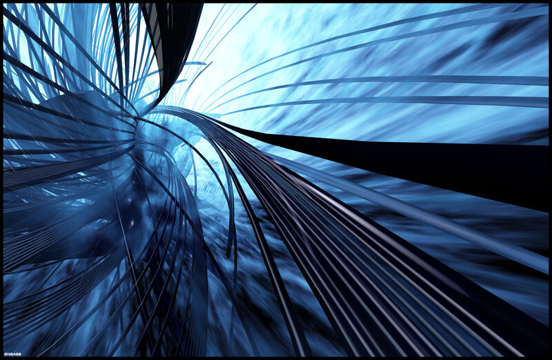 blue abstract digital tunnel