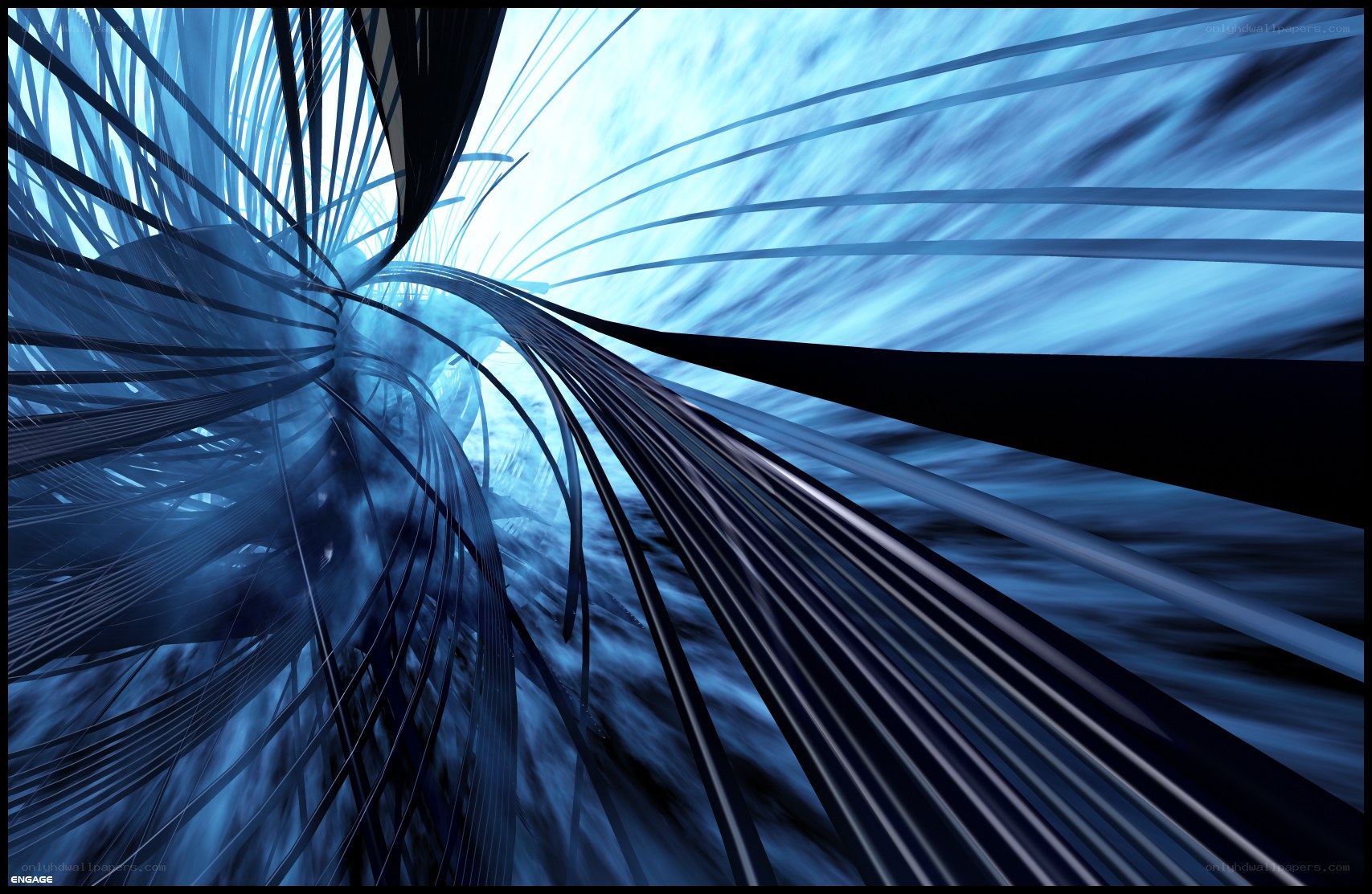 blue abstract digital tunnel