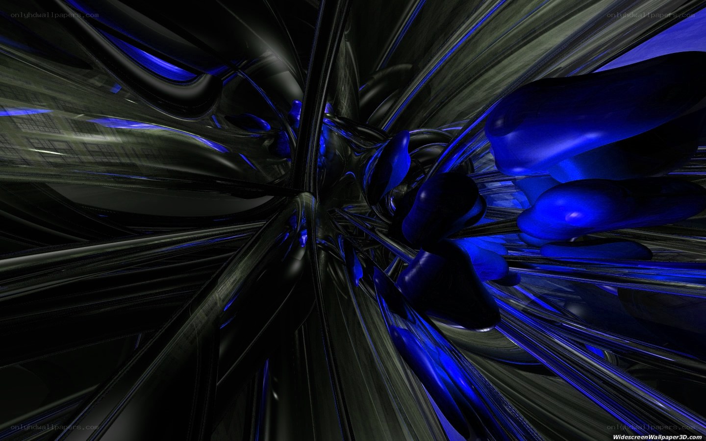 blue abstract digital tunnel