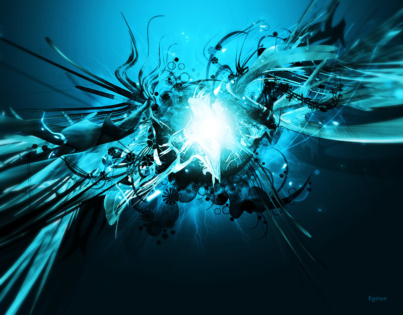 blue abstract energy explosion