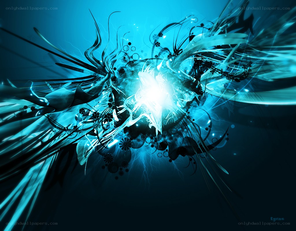 blue abstract energy explosion