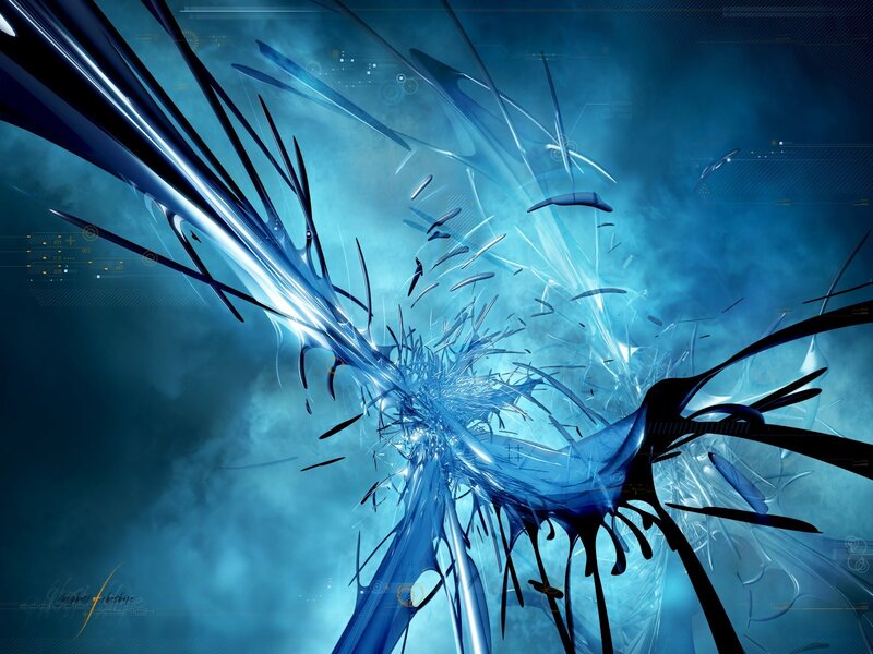 Blue Abstract Explosion — Dramatic