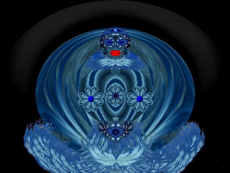 Blue Abstract Figure — Mystical