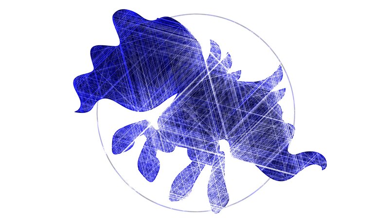 Blue Abstract Fish Shape