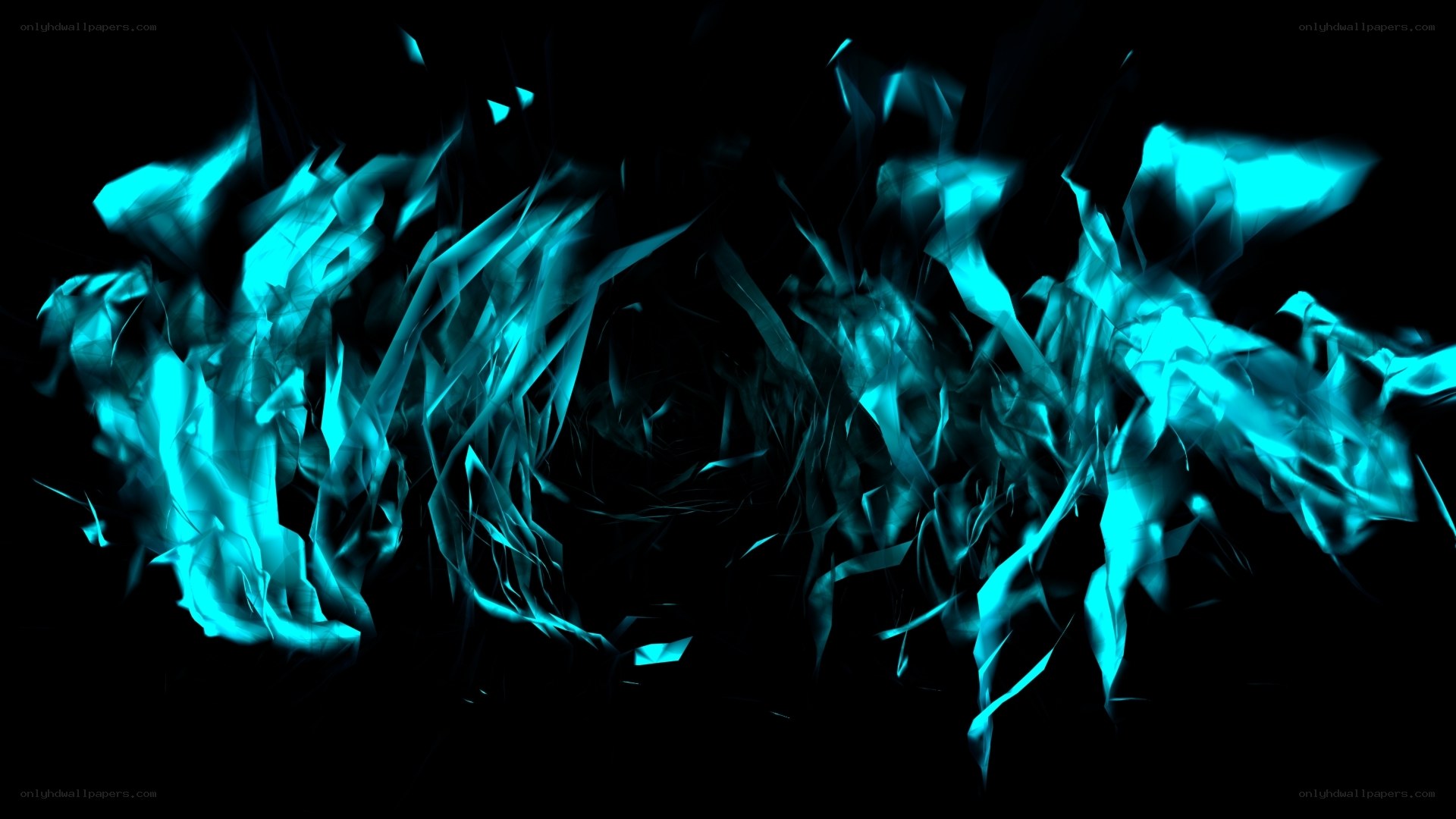 blue abstract flame design