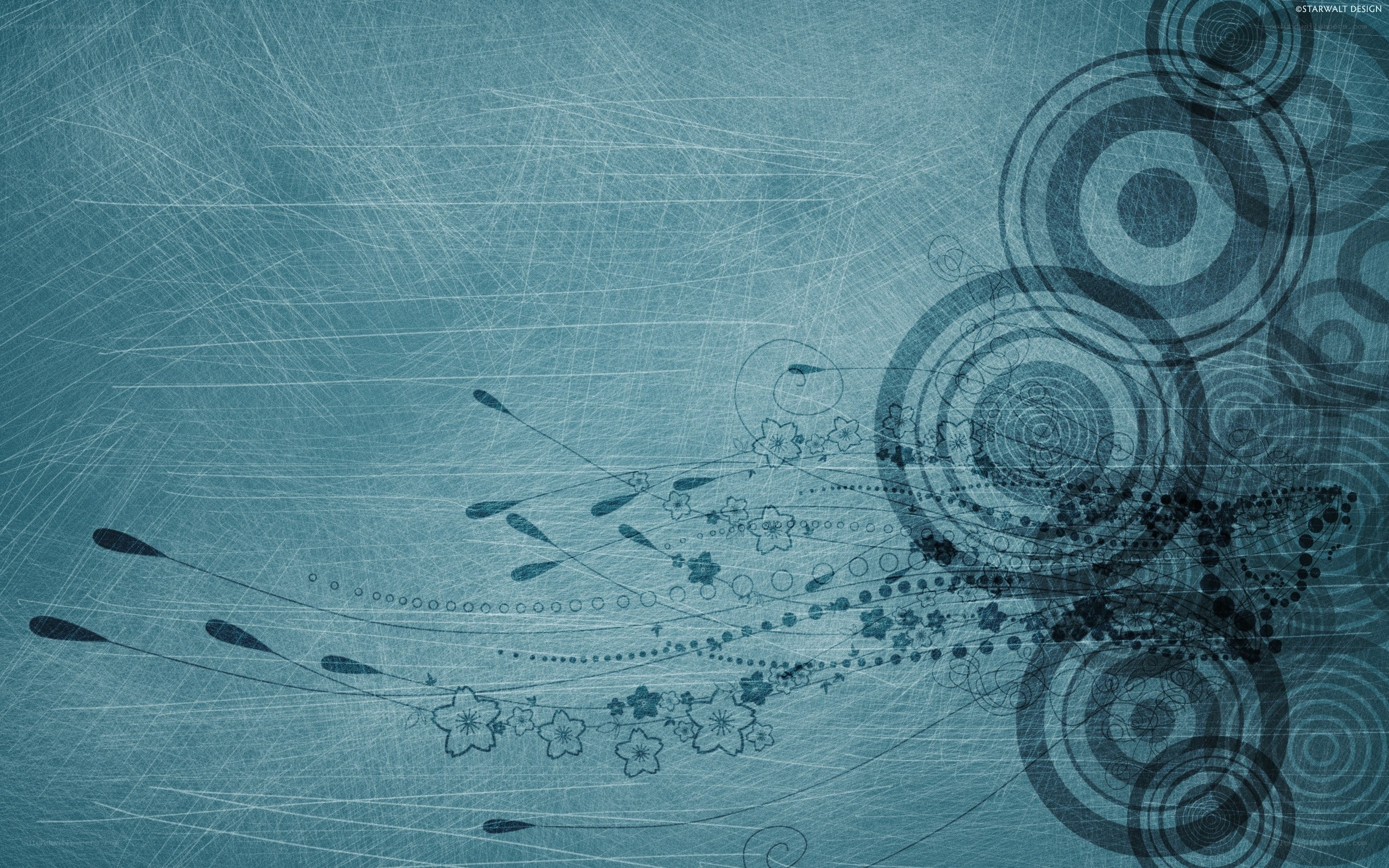 blue abstract floral design