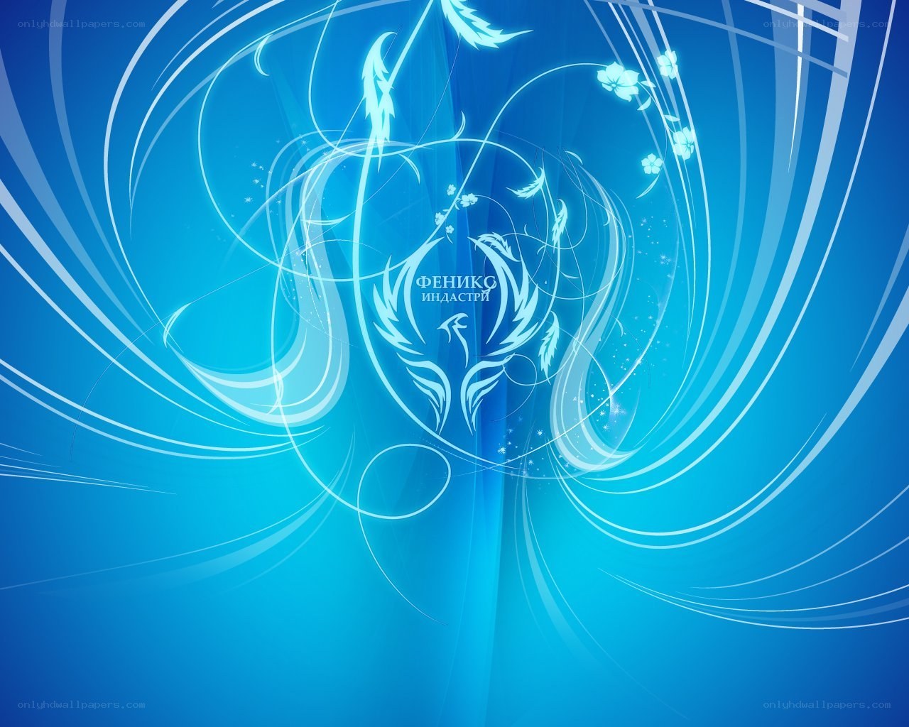 Blue abstract floral design