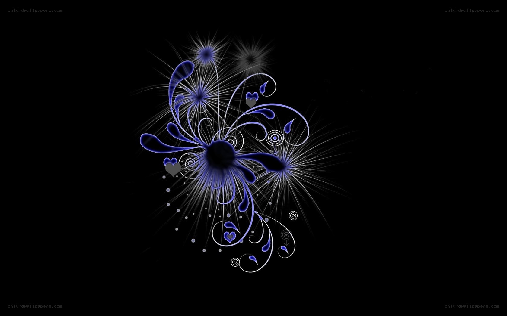 blue abstract floral design