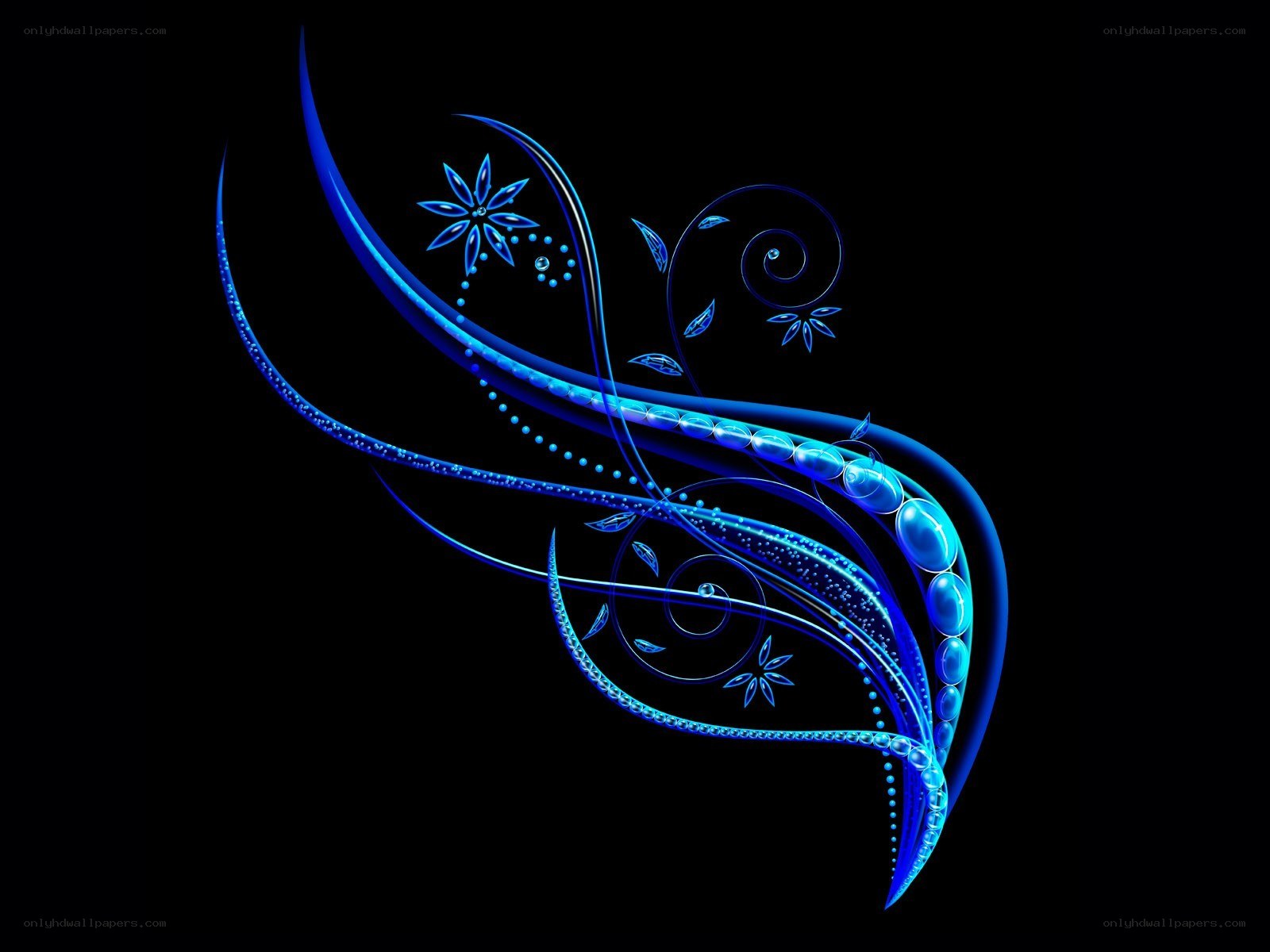 blue abstract floral design