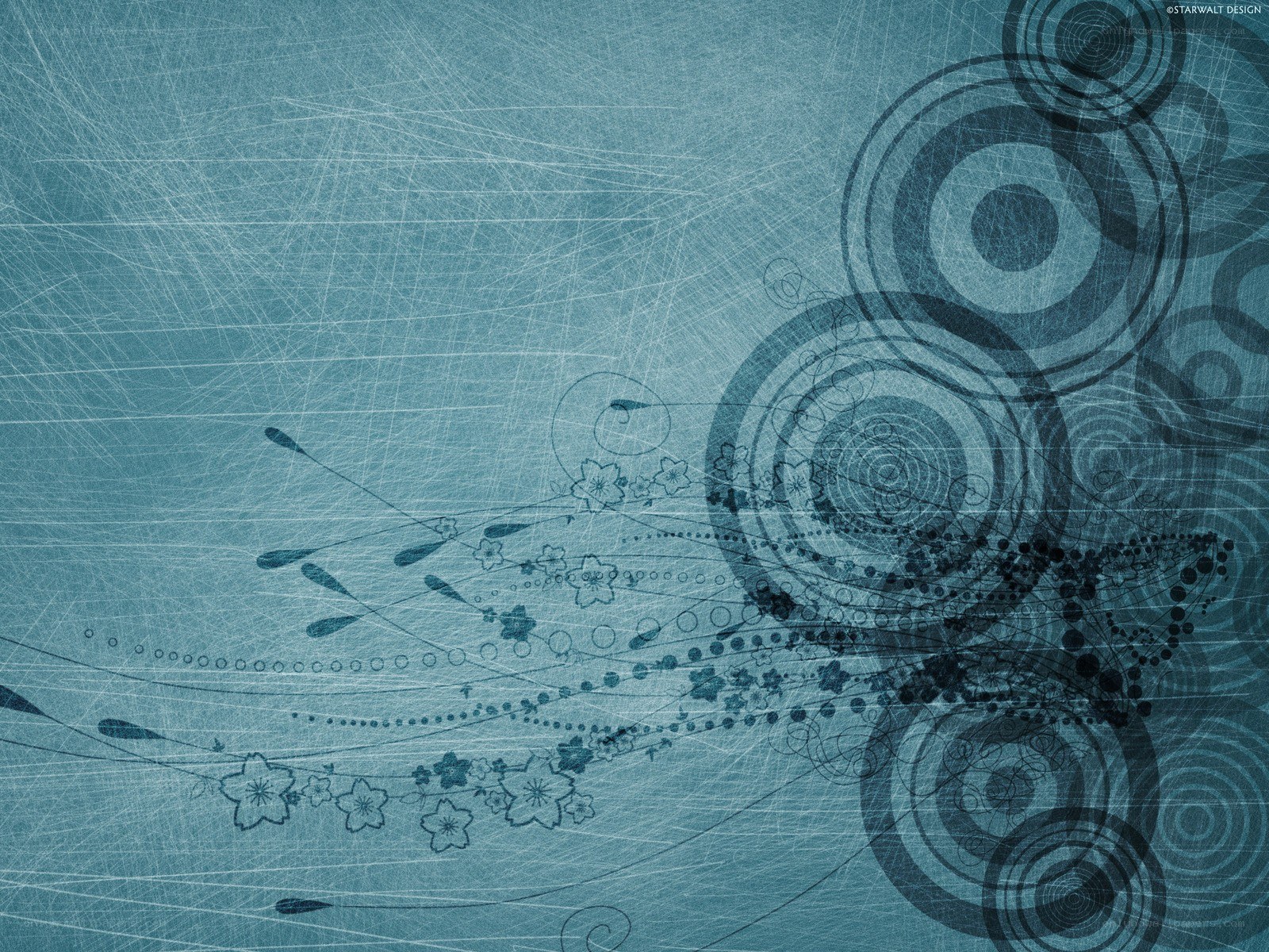 blue abstract floral design