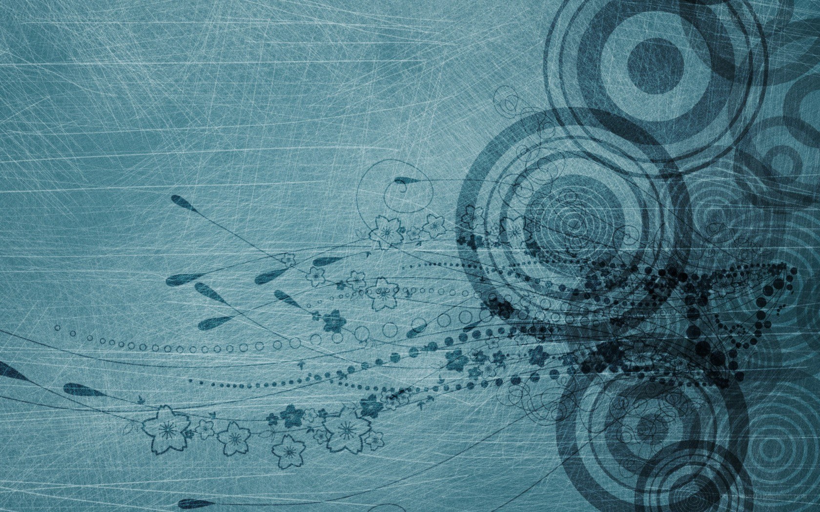 blue abstract floral design