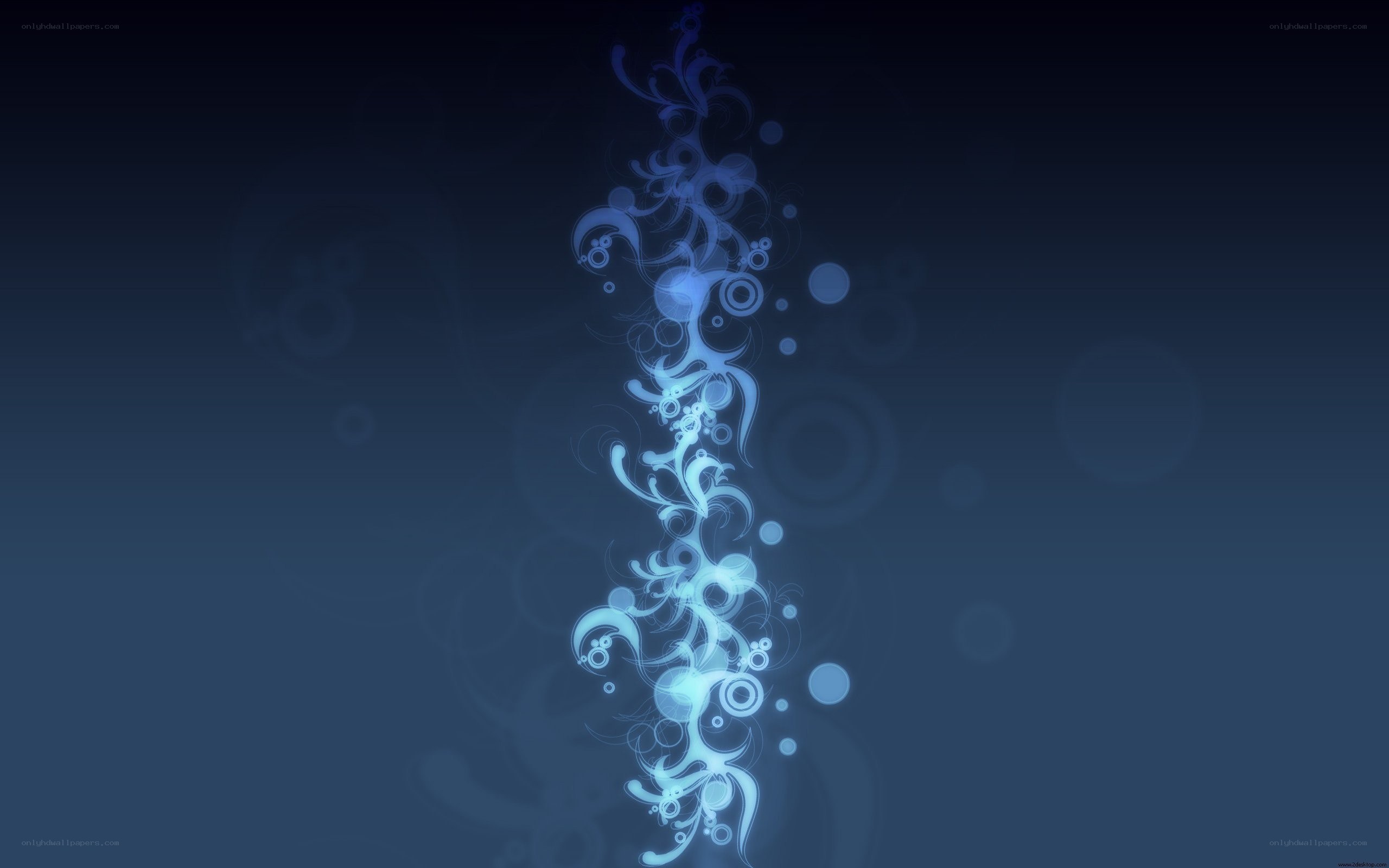 blue abstract floral design