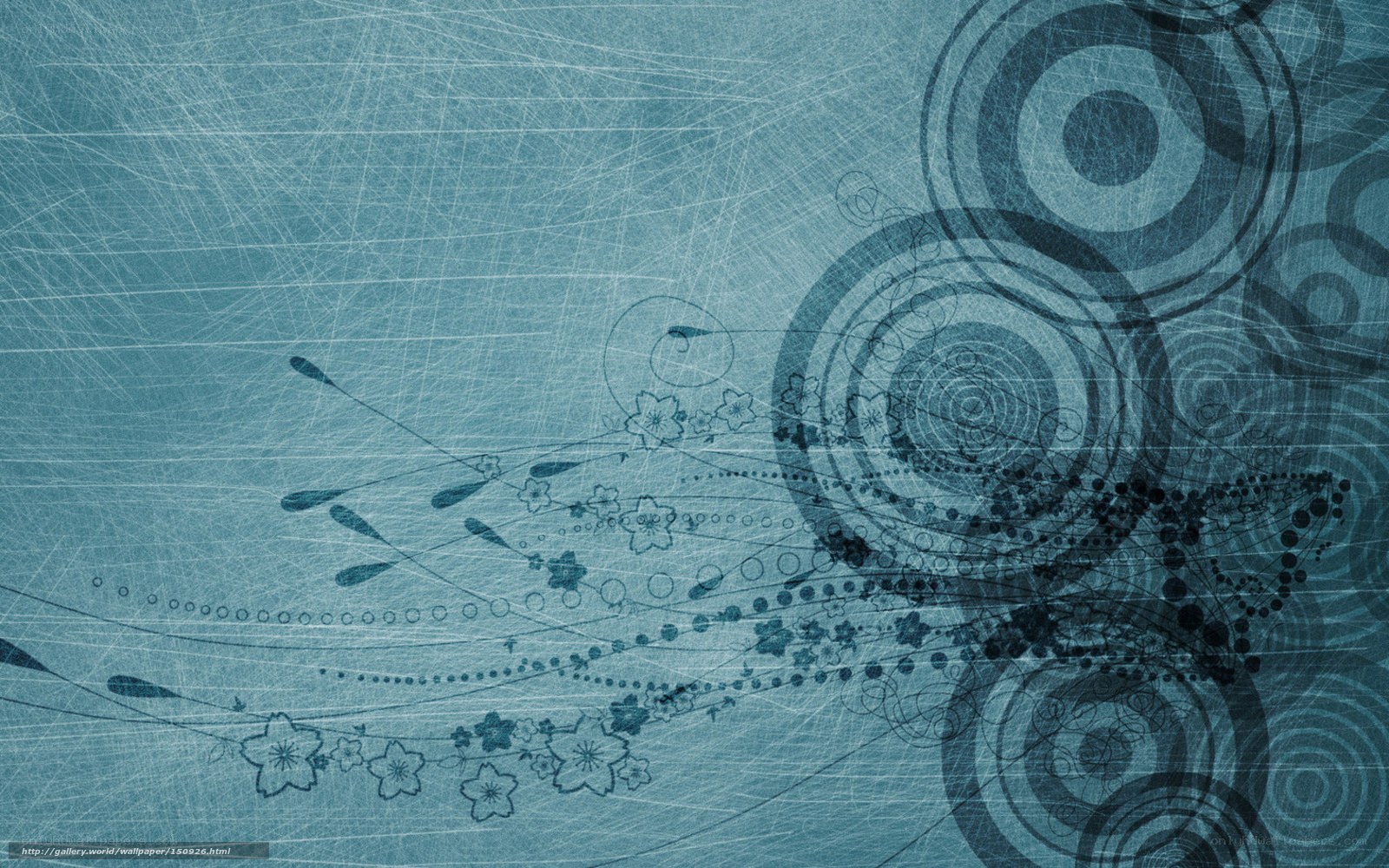 blue abstract floral design