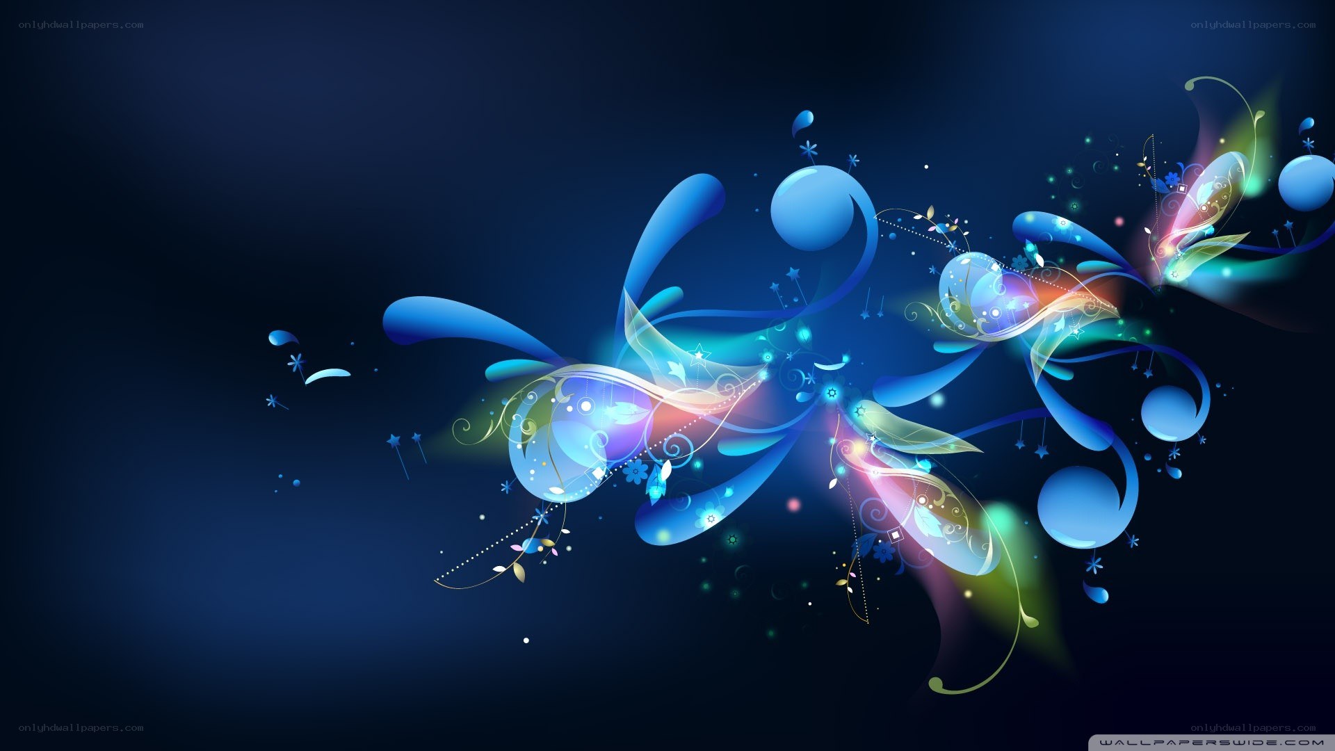 blue abstract floral design
