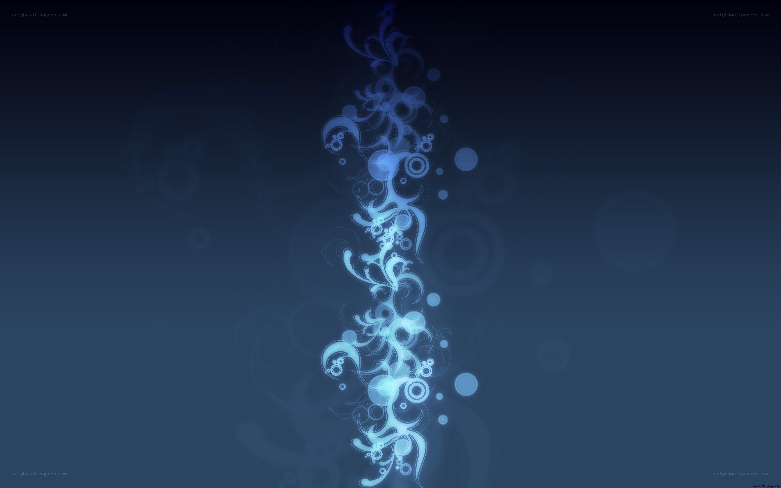 blue abstract floral design