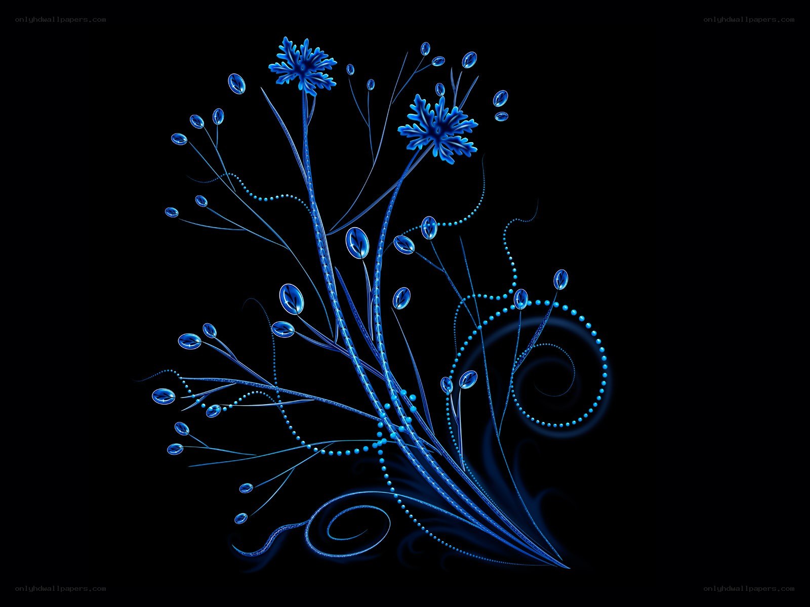 blue abstract floral design