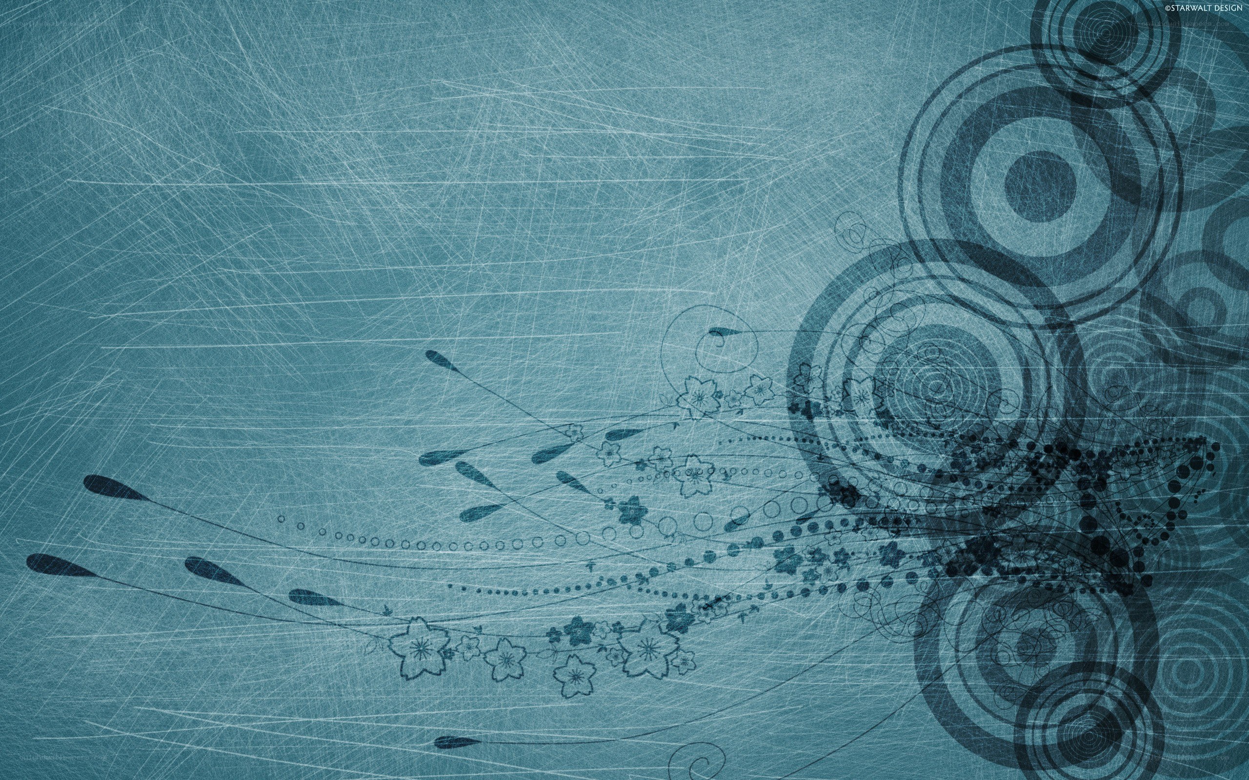 blue abstract floral design