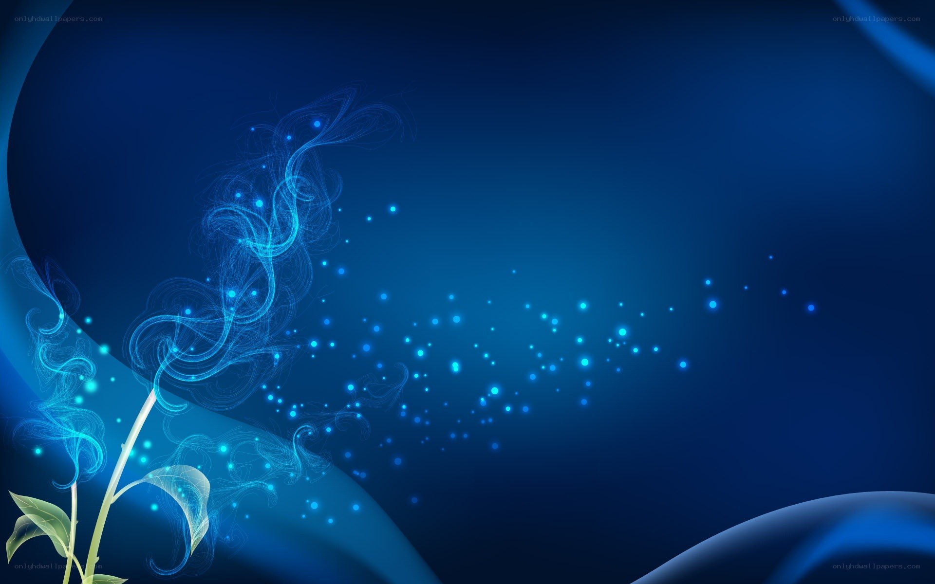 blue abstract floral design