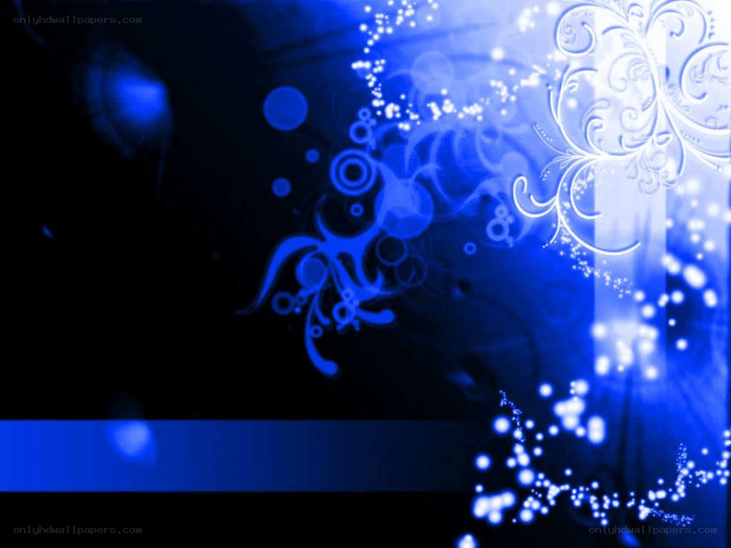 blue abstract floral design