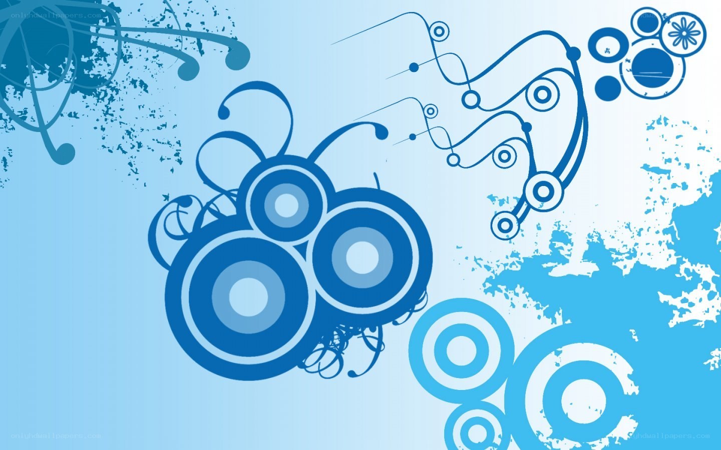 blue abstract floral design
