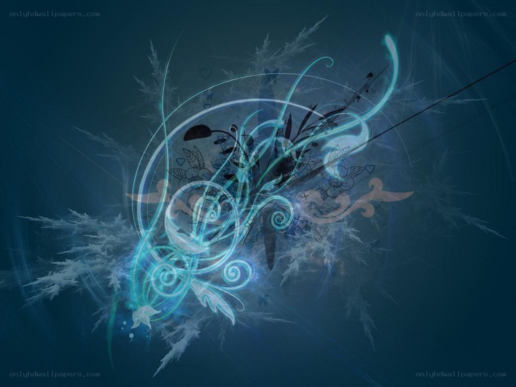 blue abstract floral design