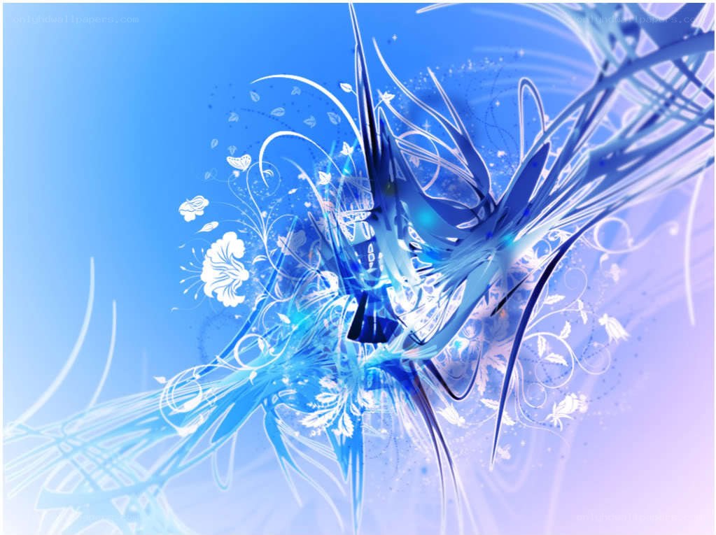 blue abstract floral design