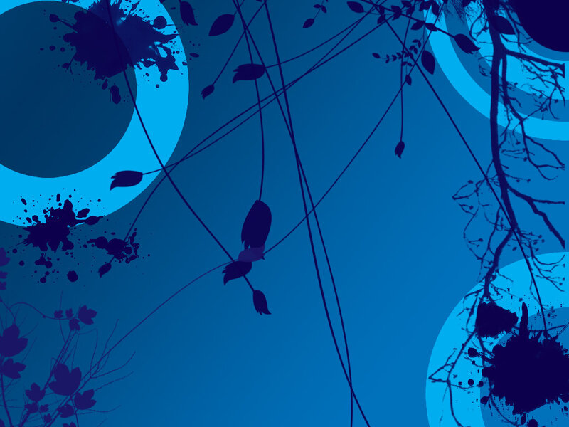 blue abstract floral design