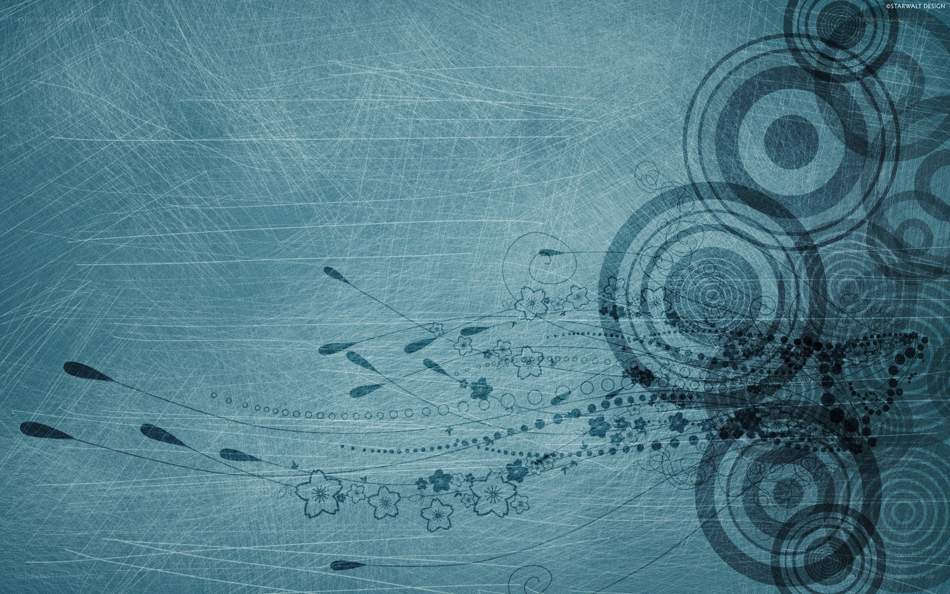 blue abstract floral design