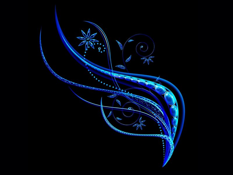 Blue Abstract Floral Design — Elegant